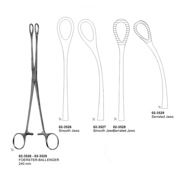 FOERSTER BALLENGER SPONGE FORCEPS CURVED SERRATED 24 CM 